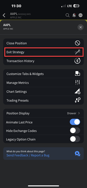 The exit strategy option on the iPhone. 